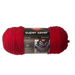 NWT Red Heart 100% Acrylic Yarn Cherry Red Skein for Crochet - Knitting Crafts
